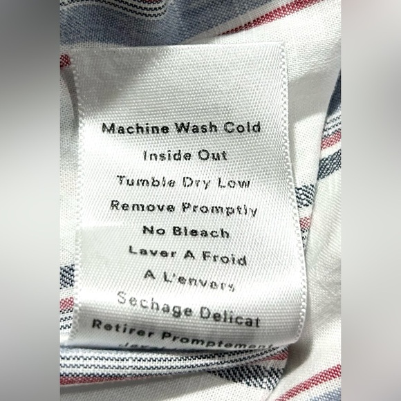 Grayson The Hero Button-Up Washed Cotton Top Ida White Stripe 2 S Anthropologie - Picture 9 of 9